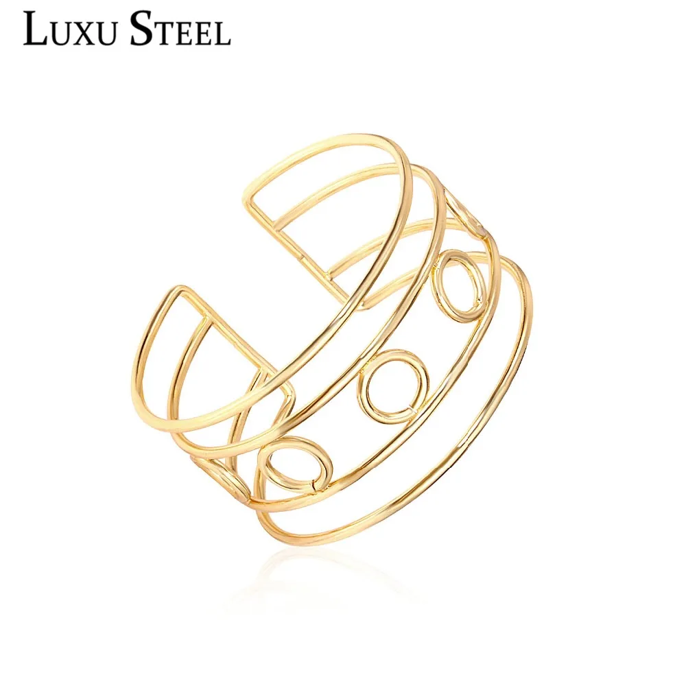 Роскошные индийские браслеты для женщин золотого цвета полые манжеты с