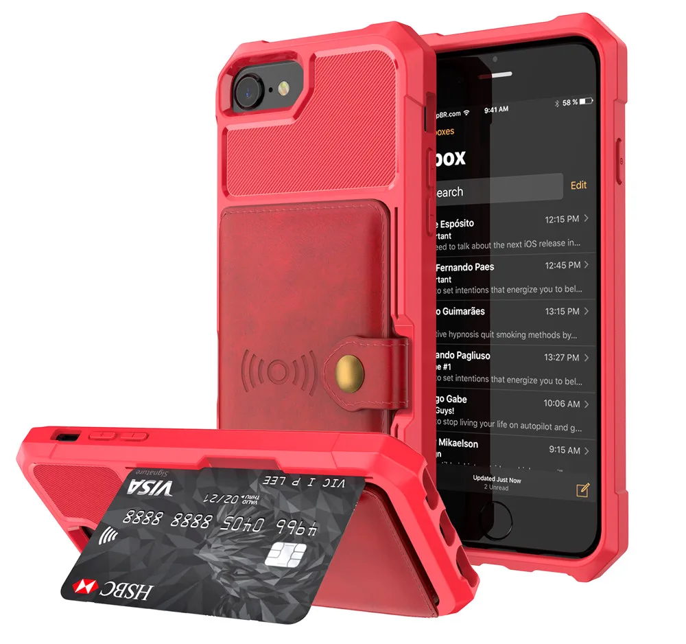 Кредитный держатель для карт чехол для Iphone 8 7 6 6s Plus X Xs Max Xr кожаный бумажник Стенд силиконовый бампер противоударный защитный чехол