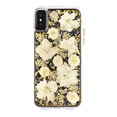 Роскошный натуральный лепестка, цветок чехол для iPhone X, 8, 7, 7 Plus, 6, 6 S, 6Plus - Цвет: GOLD