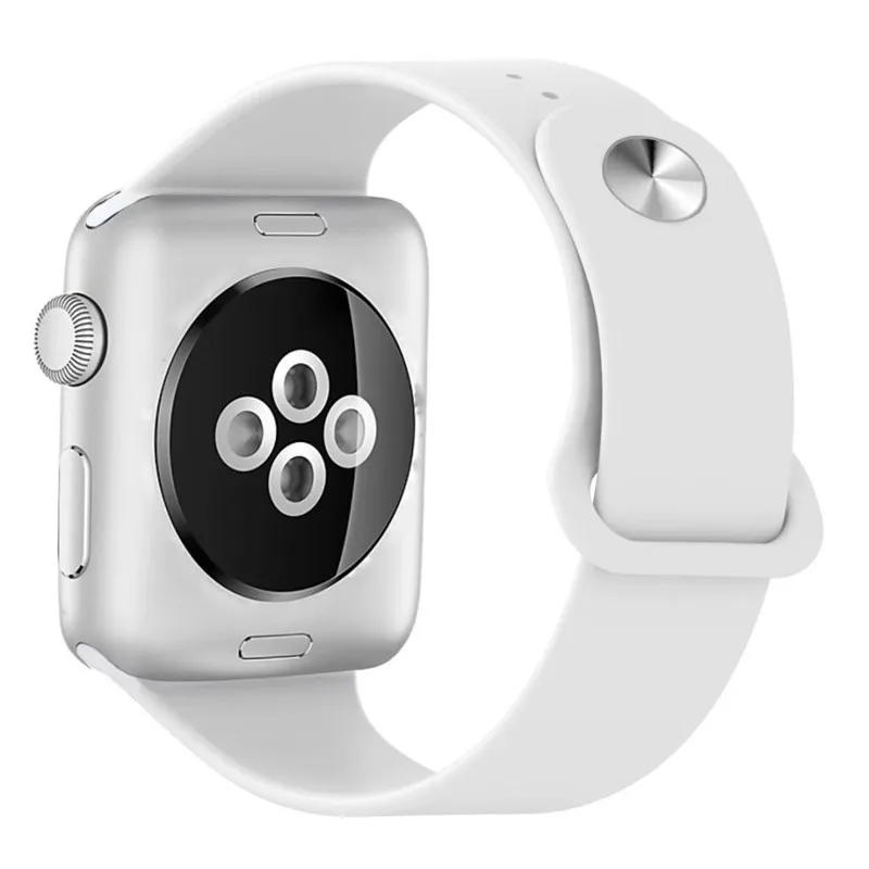 ASHEI мягкий силиконовый спортивный ремешок для Apple Watch серии группа 4 40 мм 44 мм 38 мм 42 мм ремешок для часов для iWatch серии 3 2 1 ремень - Цвет ремешка: White