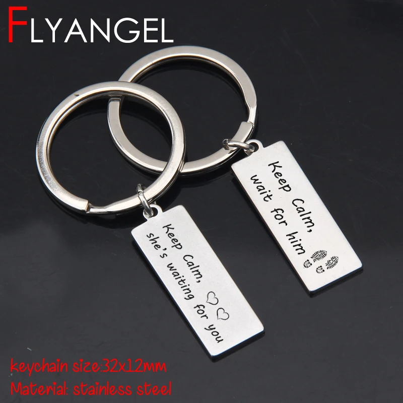 FLYANGEL 2 шт. брелок любовь гравировка ювелирные изделия сохраняйте спокойствие