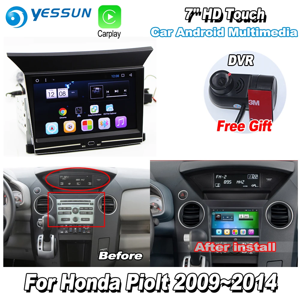 YESSUN для Honda Pilot 2009~ Автомобильный Android Carplay gps Navi карты навигационный плеер Радио стерео Мультимедиа HD экран без CD DVD