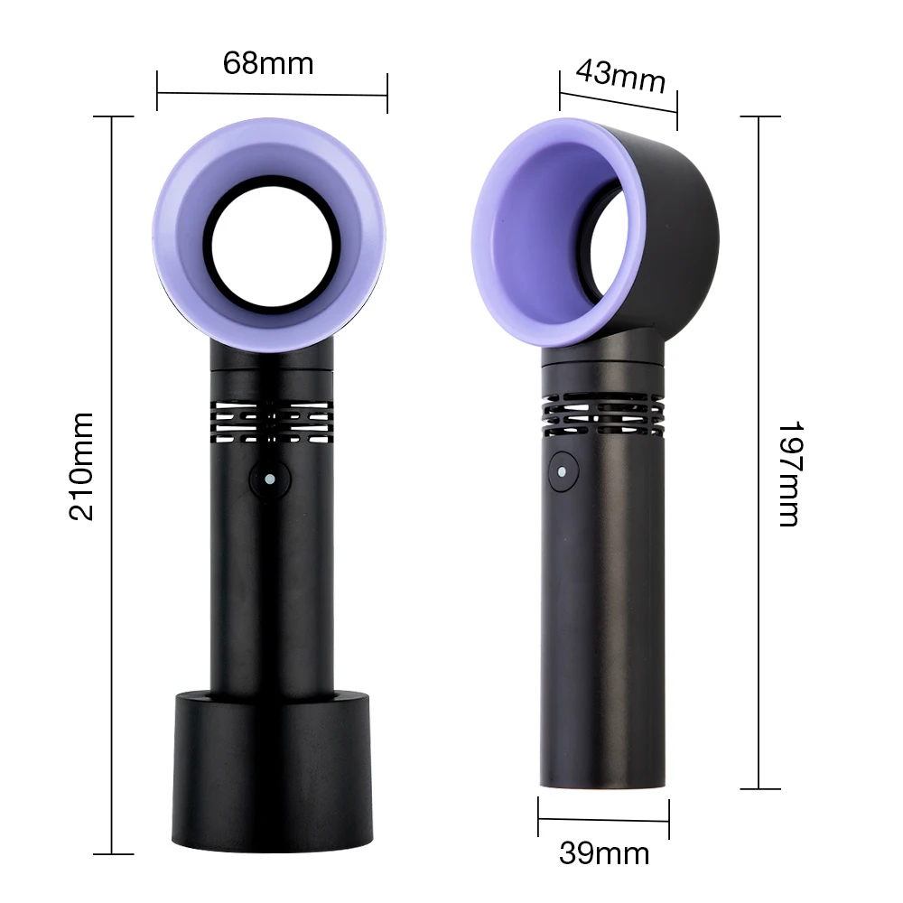 Портативный вентилятор перезаряжаемый через USB портативный безлопастный ручной