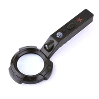 handheld magnifier 8x magnification 60mm reading counterfeit led light magnifier lighting fire outdoor compass magnifier