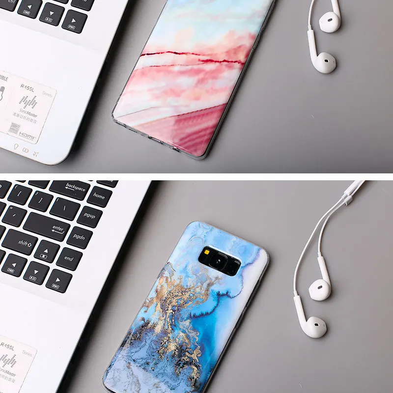 Чехол для samsung S10 Plus, TPU, черный, белый, мраморный, чехол для телефона, для samsung S10, Coque, глянцевая задняя панель, Funda, для samsung S8, S9, S7, S6, Note 9