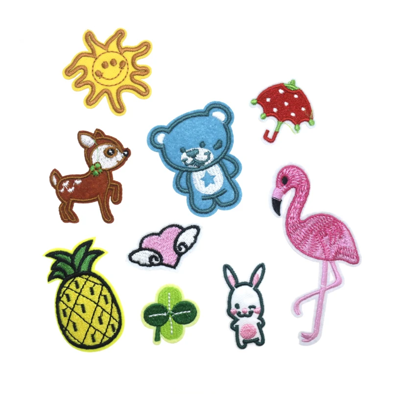 PF Stripe Rose Patch Hot Melt Adhesive Embroidery Iron on Patches for Clothes DIY Coconut Trees Stickers Fabric Badges Applique | Дом и сад