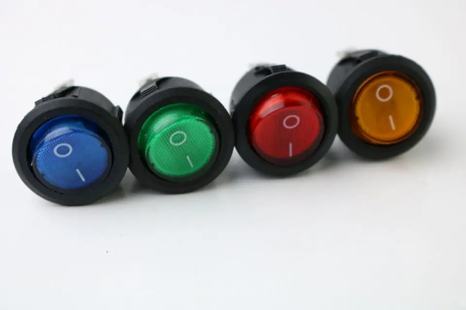 KCD1 черный круглый 3 контактный переключатель питания SPDT вкл/выкл переменного