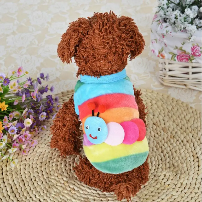 Multicolor Домашнее животное Кошка Собака Щенок теплое вязаное пальто одежда хлопок смесь одежда для собак Жилет Куртка для собаки Костюм с украшениями Собака зима 1,014 - Цвет: Multicolor