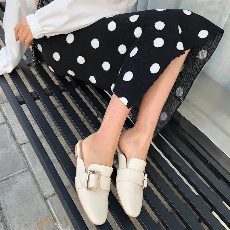 Туфли женские на низком каблуке мягкие сланцы летняя дизайнерская Уличная обувь