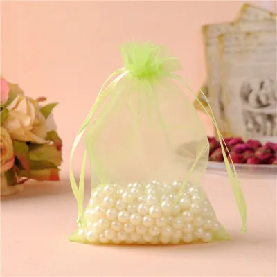 Light Green Bolsas для подарков большая подарочная Сумка из органзы волосы Embalagem 30x40 см органза сумки Свадебные сувениры и подарки упаковка можно сделать индивидуальный логотип - Цвет: Light Green