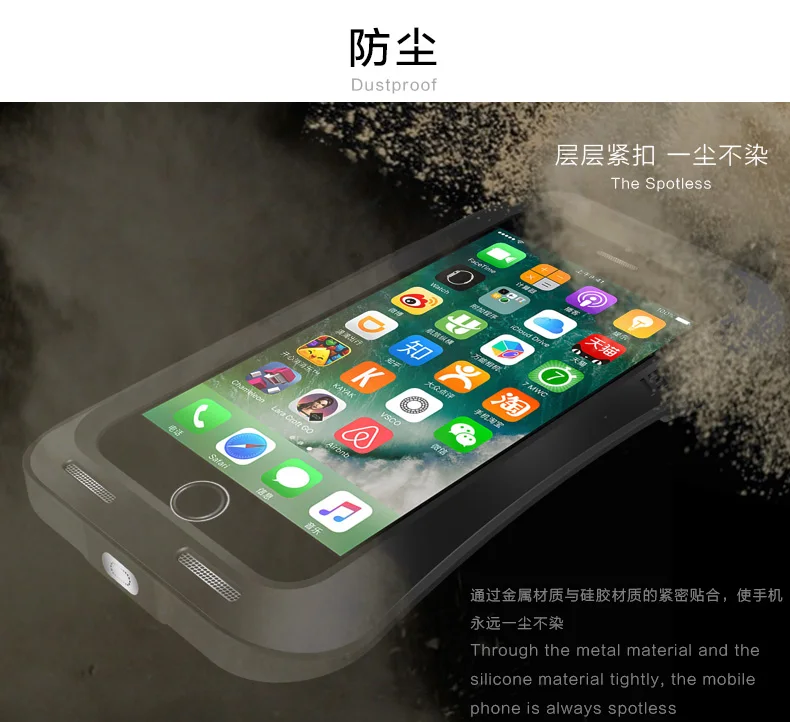 

LOVE MEI Small Waist Armor Case For iPhone 7 8 7 Plus 8 Plus Metal Aluminum Cover For iPhone7 7Plus 8Plus Water/Shock/Rain Proof