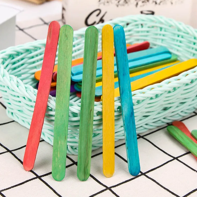 50 шт. DIY Искусство ремесло натуральные деревянные плоские палочки мороженое, лед, леденец на палочке крем-бар для детей ручной работы