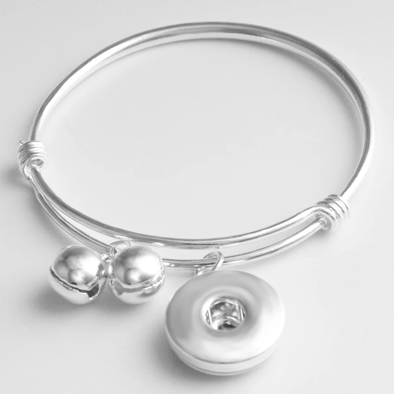 christmas Bells silver 18mm Snap button Jewelry adjustable Charm Bangles FM268 | Украшения и аксессуары