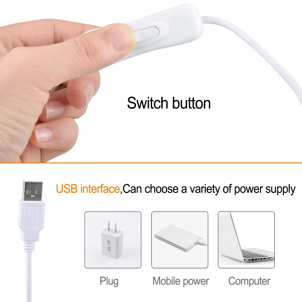 Светодиодная полоса с USB 5 В светодиодная настольная лампа светильник 30