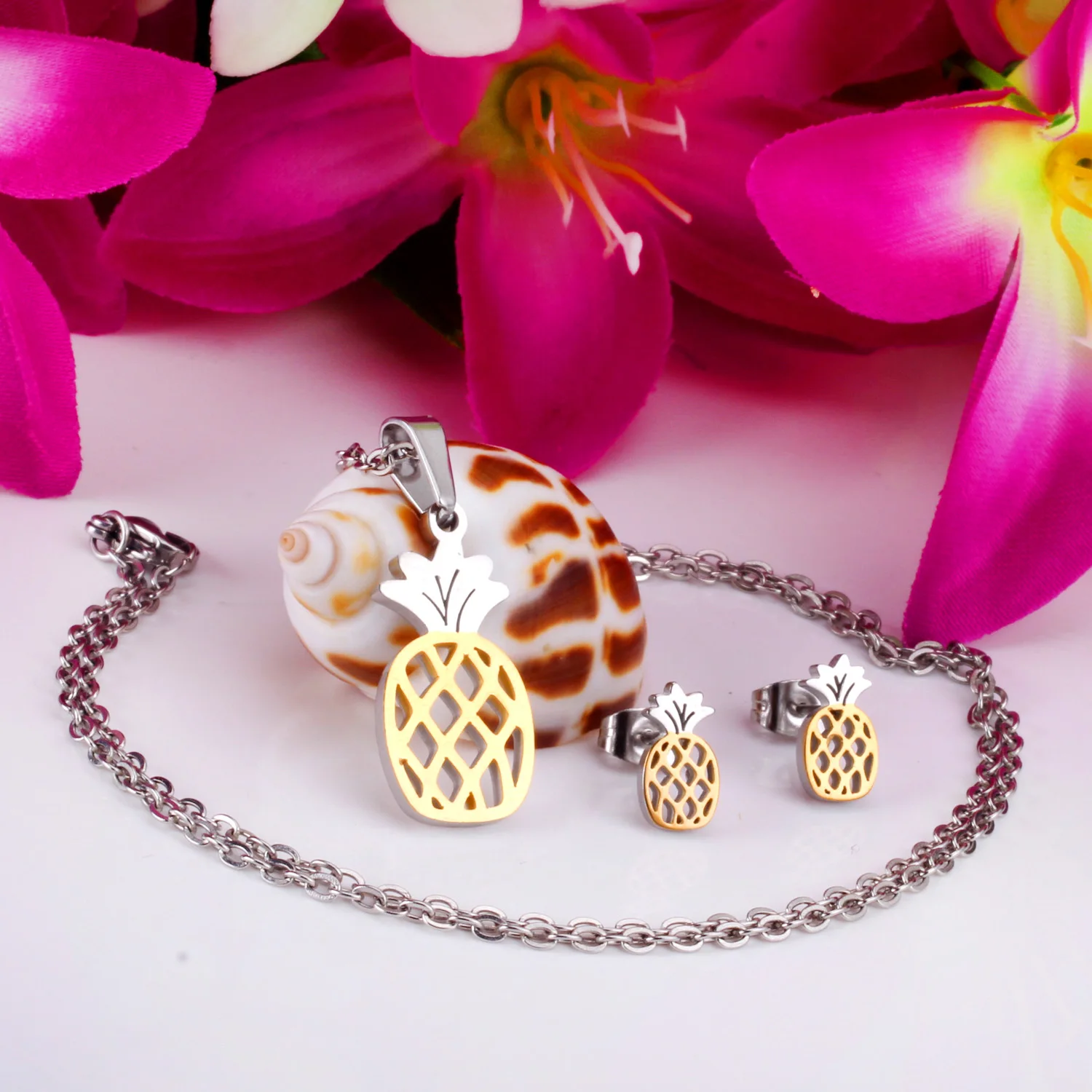 Роскошный свадебный набор украшений из нержавеющей стали для женщин и девочек в