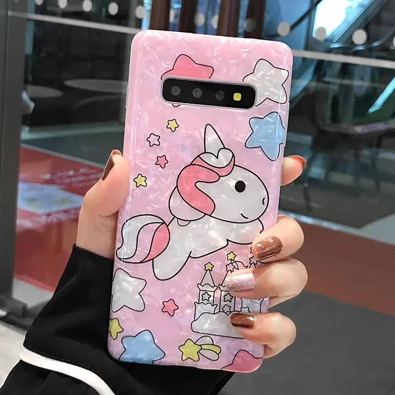 Мягкие чехлы YHBBCASES с мультяшным милым единорогом для Samsung Note 10 Plus 8 9 Galaxy S10 5G S8 S9