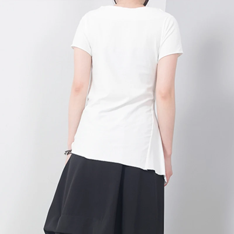 TWOTWINSTYLE Lace Up T Shirt For Women O Neck Short Sleeve Large Size Pullover Tops Spring Summer Fashion Casual Clothing 2019 | Женская