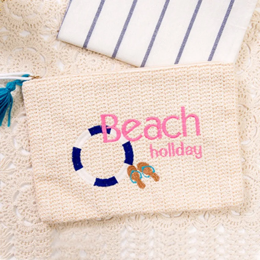 

National style new clutch bag summer straw bag retro fashion leisure ring beach bag handbag