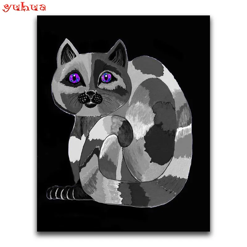 DIY 3D Diamond painting cat Full Round mosaic Animal kitten Square embroidery Cross stitch Cartoon dog | Дом и сад