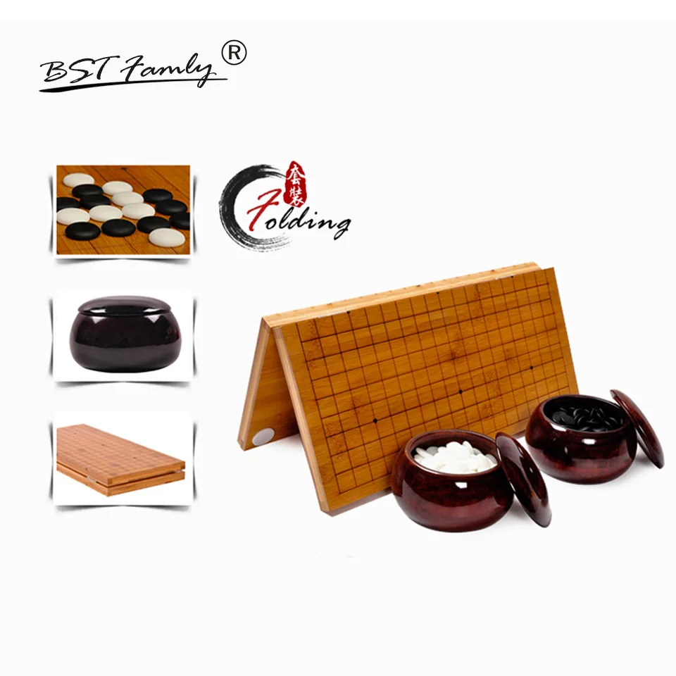 BSTFAMLY Go шахматы 19 Road 361 шт./компл. шахматный диаметр 2 см деревянная складная