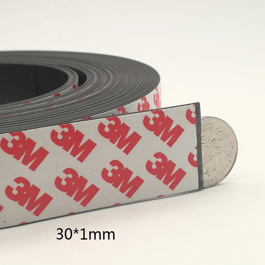 10 Meters 30x1mm 10 м/лот резиновый магнит 10*1 20*1 30*1 мм самоклеющаяся гибкая магнитная лента резиновая магнитная лента ширина 10 мм/20 мм/30 мм - Цвет: 10 Meters 30x1mm