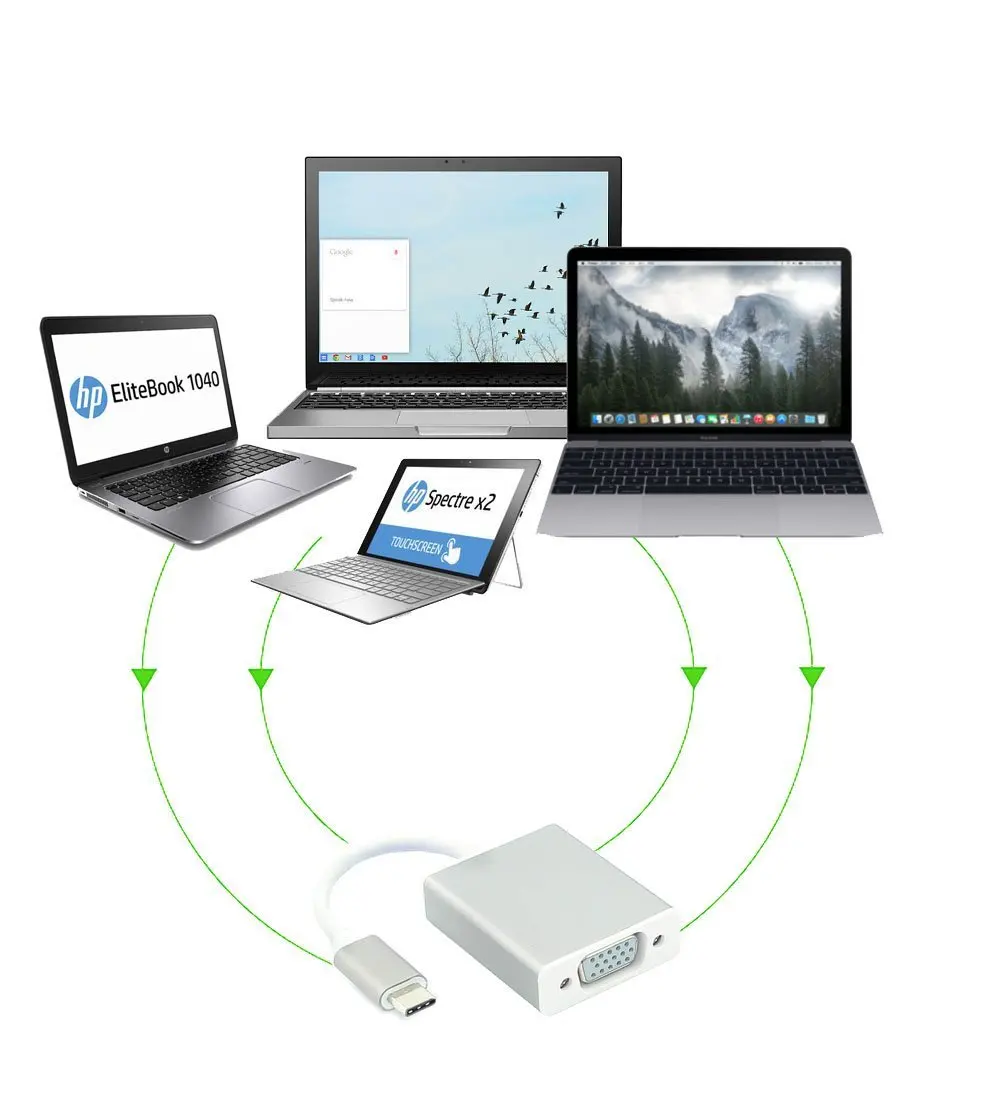 USB 3 1 Type C USB-C для женщин VGA адаптер кабель нового Macbook 12 дюймов Chromebook Pixel Lumia 950XL |