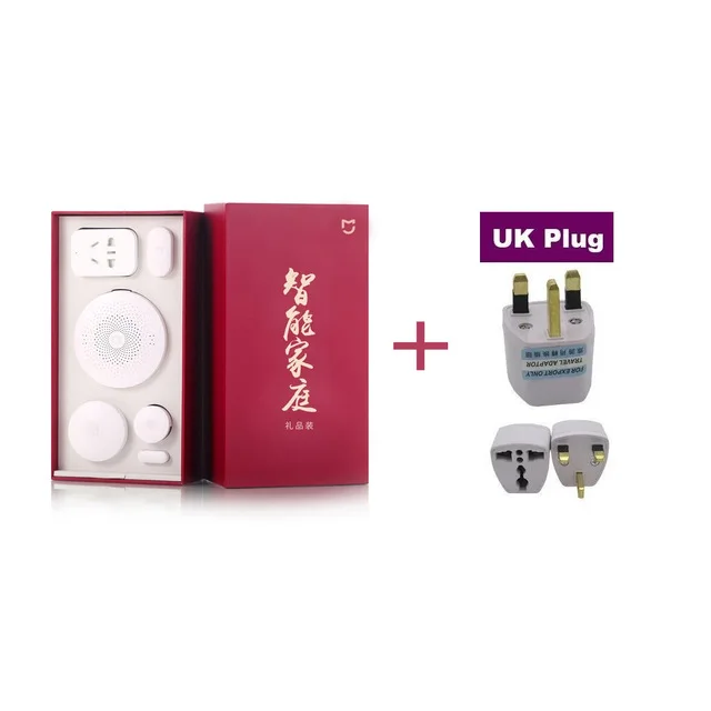 2pcs UK Plug Xiaomi Mijia умный дом набор подарок многофункциональный 5 устройств костюм шлюз дверь окно человека сенсор беспроводной переключатель видеокамера со встроенным видеомагнитофоно - Комплект: 2pcs UK Plug