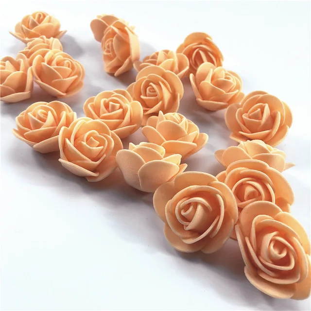 100pcs Orange 1 шт. 15 см/20 см/35 см пена Роза медведь плесень DIY игрушка Искусственный цветок розы медведь пластик медведь розы собака удачи модель - Цвет: 100pcs Orange