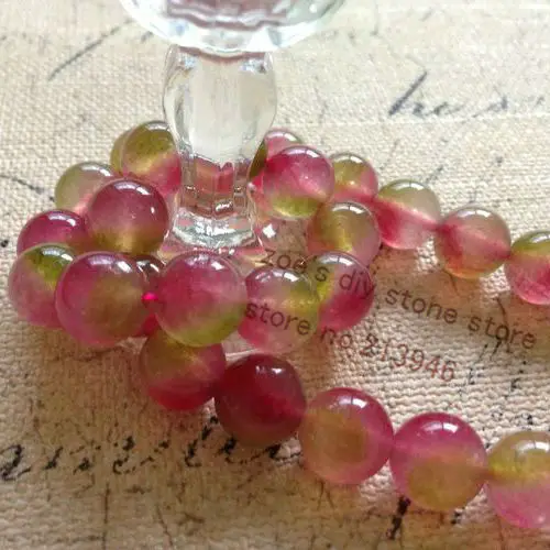 

6/8/10/12MM 1Strand/Pack Watermelon Crystal Strawberry Quartz Natural Semi-precious Stone Jewelry Beads Accessories