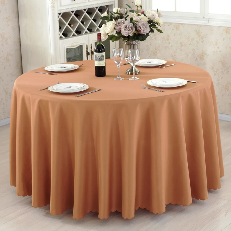 Light Brown Круглая скатерть для кемпинга, однотонная скатерть для стола, белая скатерть для отеля, вечерние Свадебная скатерть, столовая и салфетка для кофейного столика - Цвет: Light Brown