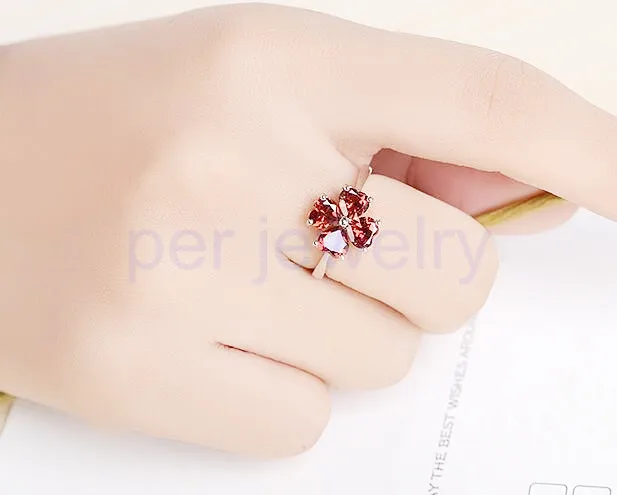 Набор украшений с натуральным гранатом цвет Φ Серебряный набор 1 шт. кольцо