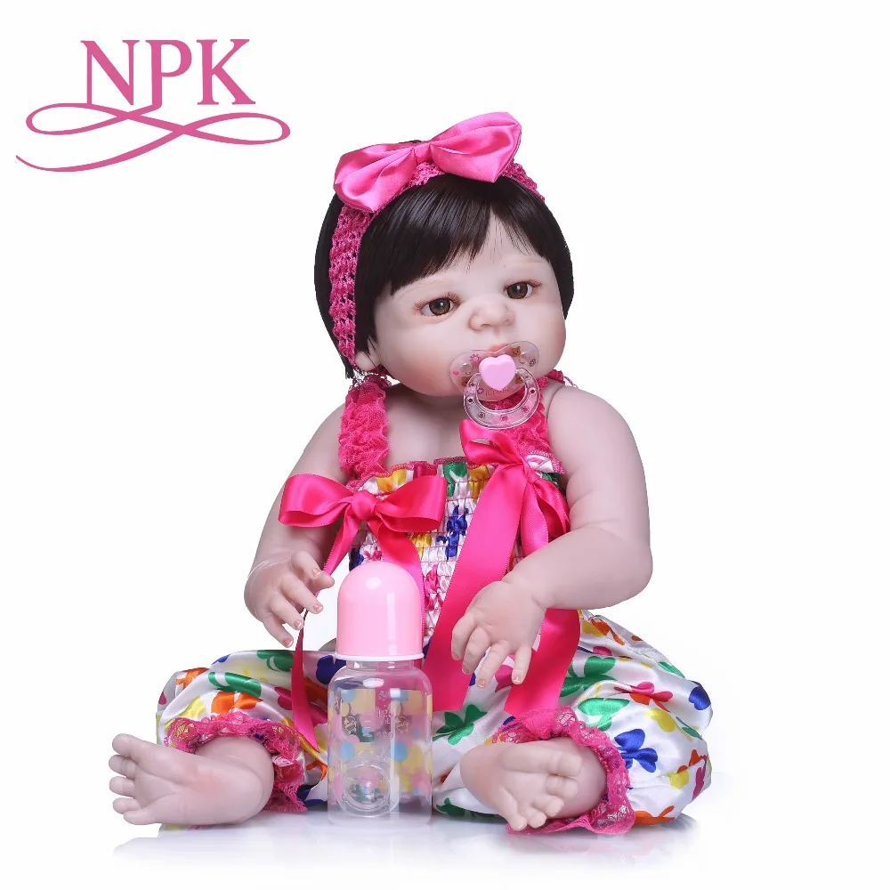 NPK56CM кукла для новорожденных полностью силиконовая виниловая Очаровательная
