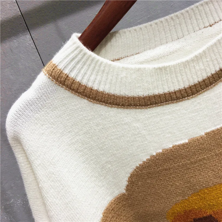 SaHezeng 2017 Autumn Winter Women Sweater Fashion Casual Pullover Tops Animal Bear Long Sleeve Knitted Sweaters S32 | Женская одежда