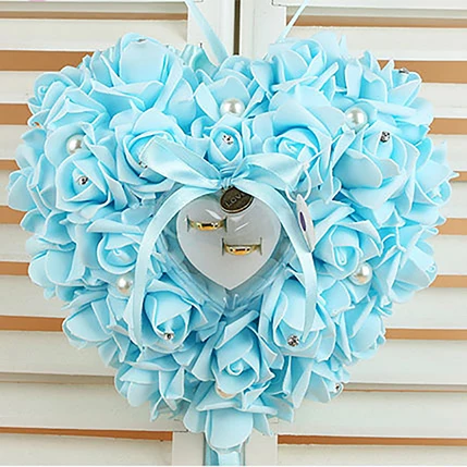 Висит Роза обручальное кольцо Подушка с подарком Box Обручальное коробка сердце