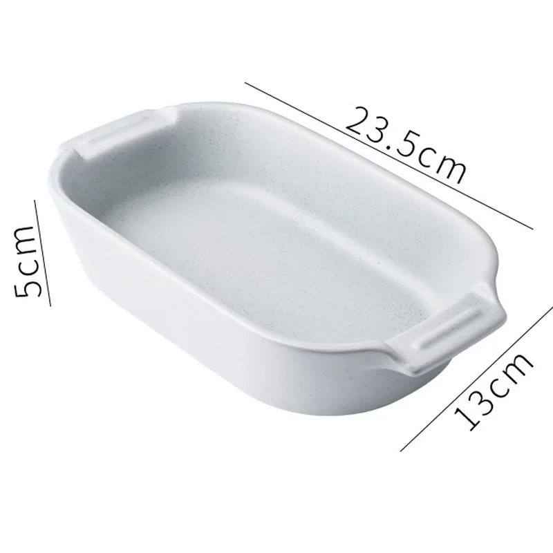 grey baking tray 5 цветов, керамическая бинауральная прямоугольная тарелка для сыра, противень для выпечки, тарелка для западных блюд, миска для духовки, высокая температура 600C - Цвет: grey baking tray