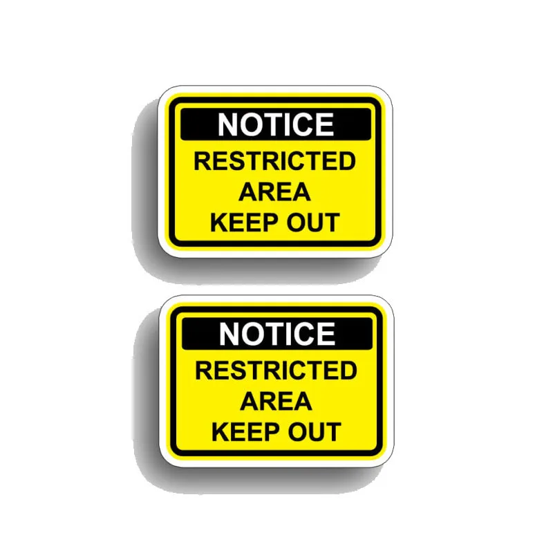 YJZT 2X 10.2CM*7.2CM Restricted Area Keep Out Notice Car Sticker PVC Decal 12-0624 | Автомобили и мотоциклы