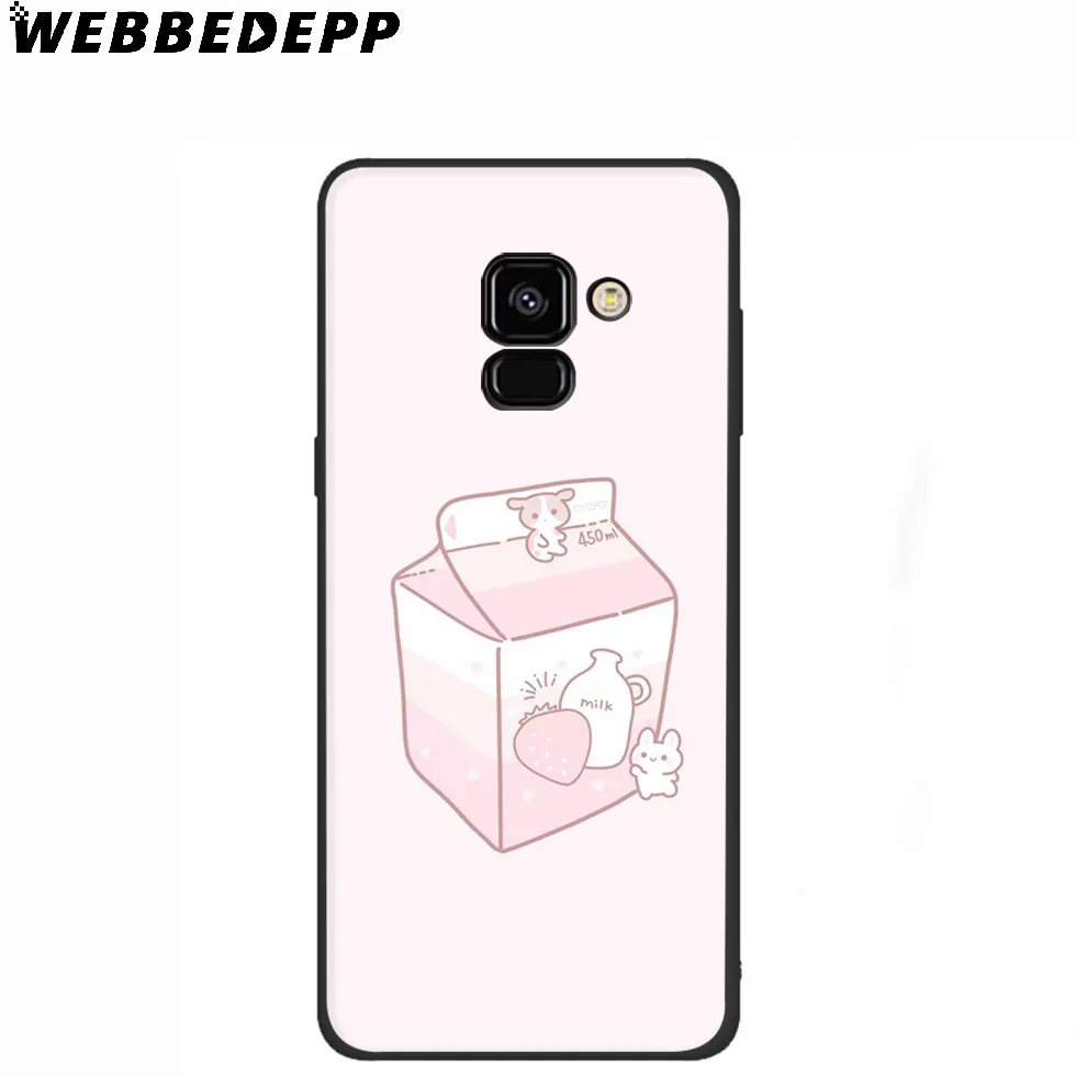 Милый розовый Силиконовый чехол WEBBEDEPP Milk для Samsung Galaxy A3 A5 A6 A7 A8 A9 A10 A20 A30 A40 A50 A70 M10 M20