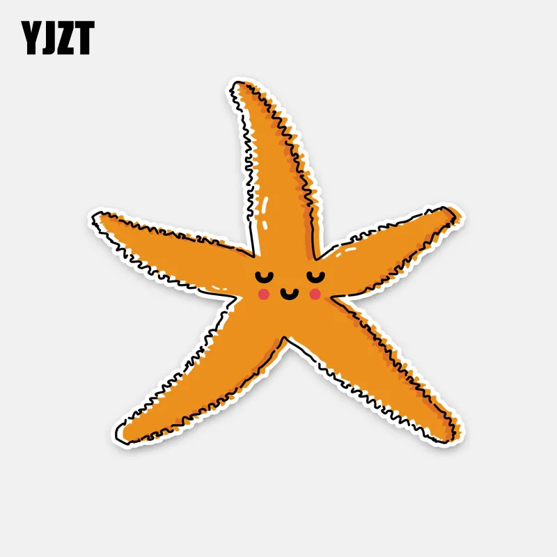 

YJZT 13CM*13CM Cartoon Starfish Ocean Decoration Decal Car Sticker PVC Accessories 5-0331