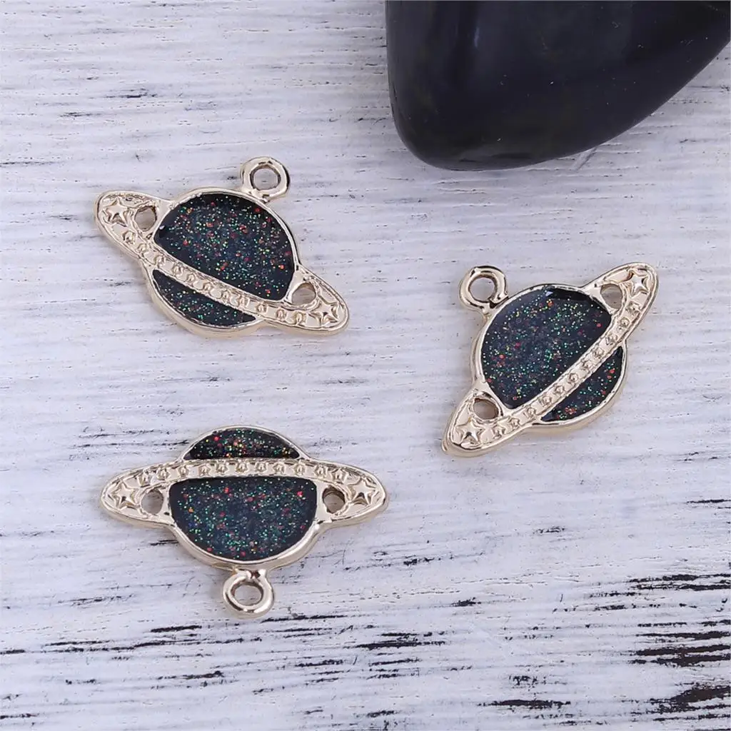 DoreenBeads сплав на основе цинка Galaxy Charms космический корабль золотой цвет розовая