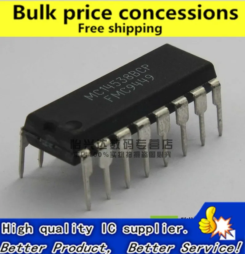 Free shipping 50pcs/lot MC14538BCP 14538BCP MC14538 MULTIVIBRATOR DUAL CMOS DIP-16 Best quality | Электроника