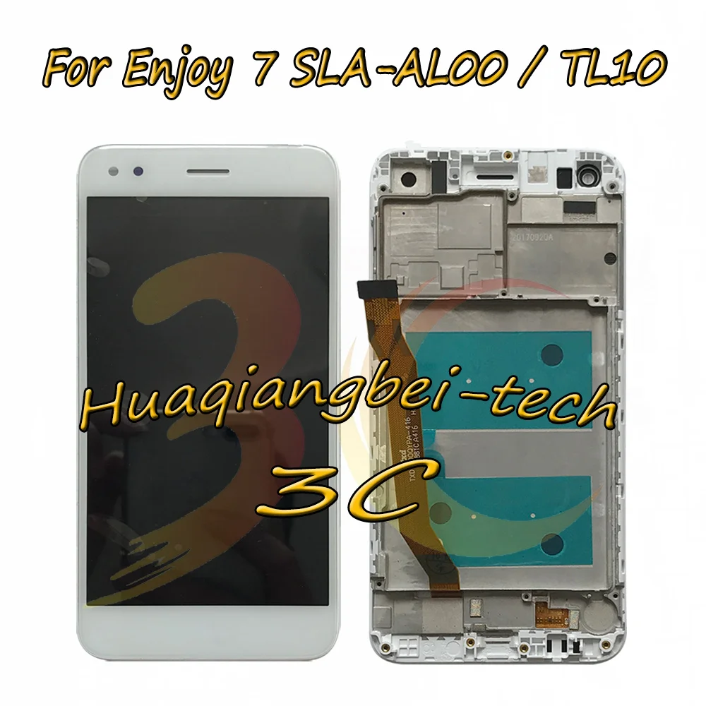 Новинка 5,0 'для Huawei Enjoy 7 SLA-AL00 / SLA-TL10 Полный ЖК-дисплей + цифровой преобразователь сенсорного экрана в сборе с номером отслеживания рамки