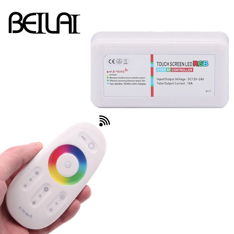 Светодиодный контроллер BEILAI 3 канала 18A RGB LED 2 4G RF сенсорный экран пульт