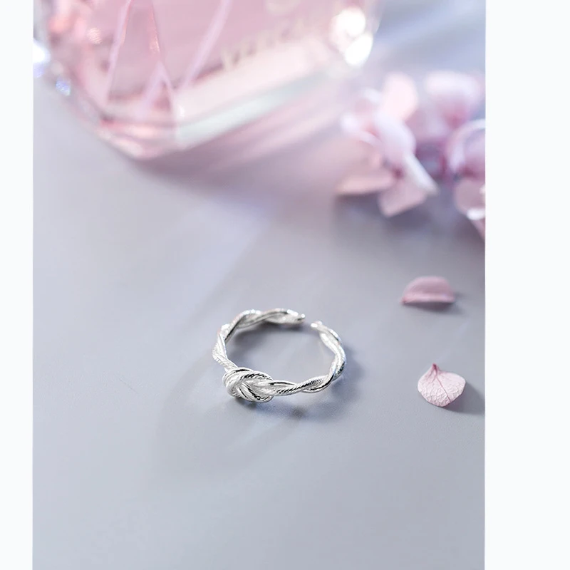 MloveAcc Горячая натуральная 925 пробы Серебряный Простой перстень скрученная форма