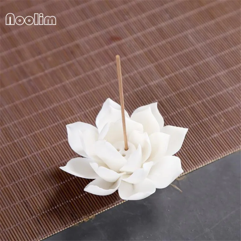 Incense Burner Керамическая горелка для благовоний в виде лотоса домашний декор подставка для ароматических палочек буддистская кадильница для ароматерапии для домашнего офиса гостиной Чайный домик - Цвет: Incense Burner