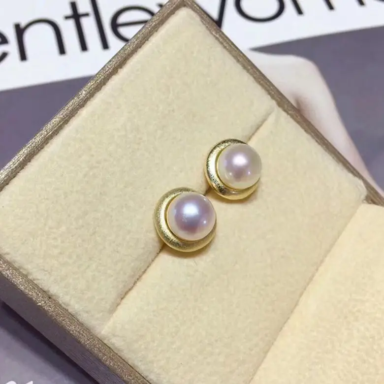 

925 Sterling Silver Pearl Party Earrings Fashion Stud Earrings Beautiful Findings Jewelry Parts Fittings Women's Accessories