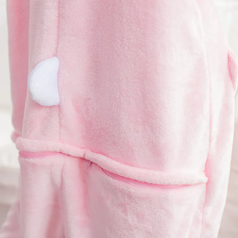Фланелевые зимние теплые пижамы с мультяшными животными Розовые hello kitty плюс