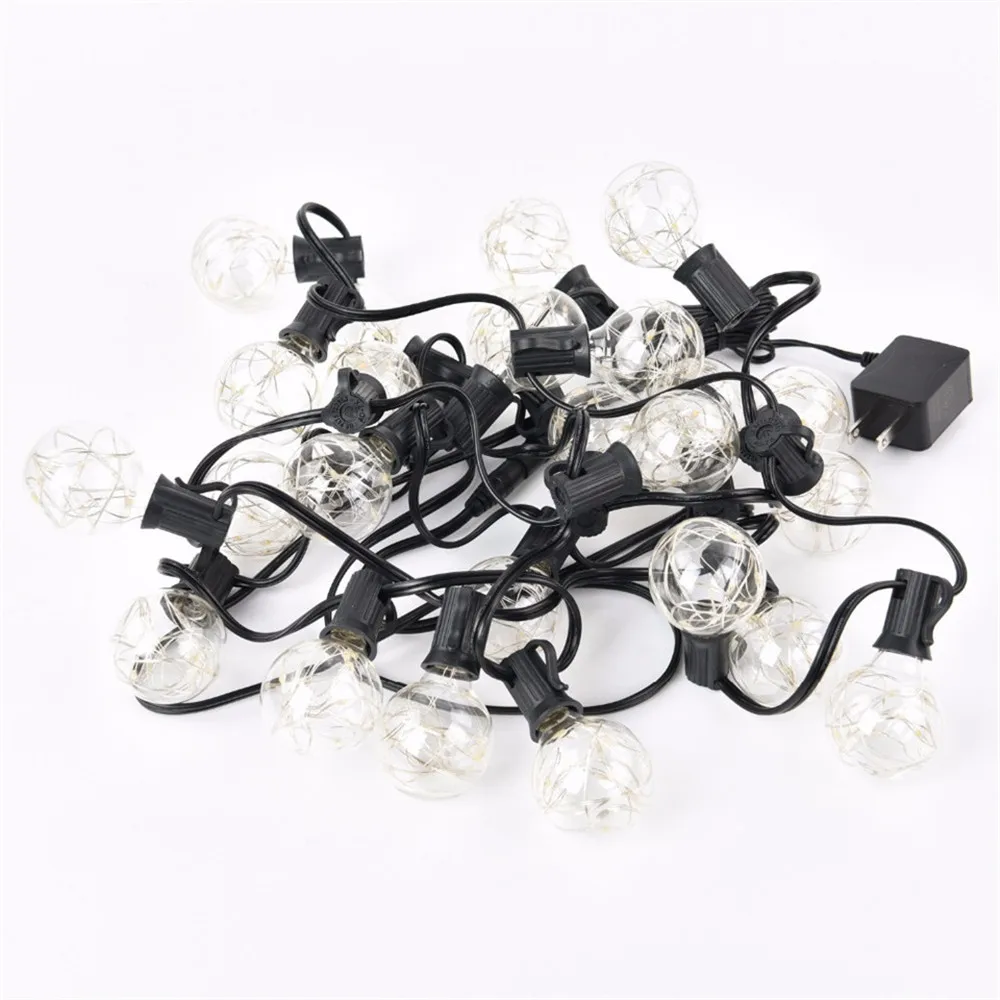 Безопасная светодиодная гирлянда G40 3 7 в 25 футов с прозрачной лампочкой огни для