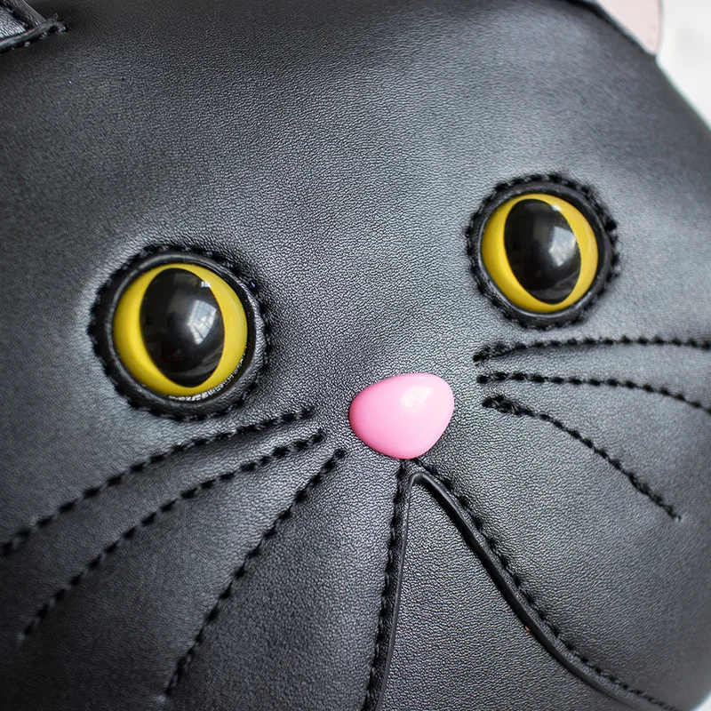 Маленькая сумка через плечо с милым котом для женщин и девочек сумки мессенджеры