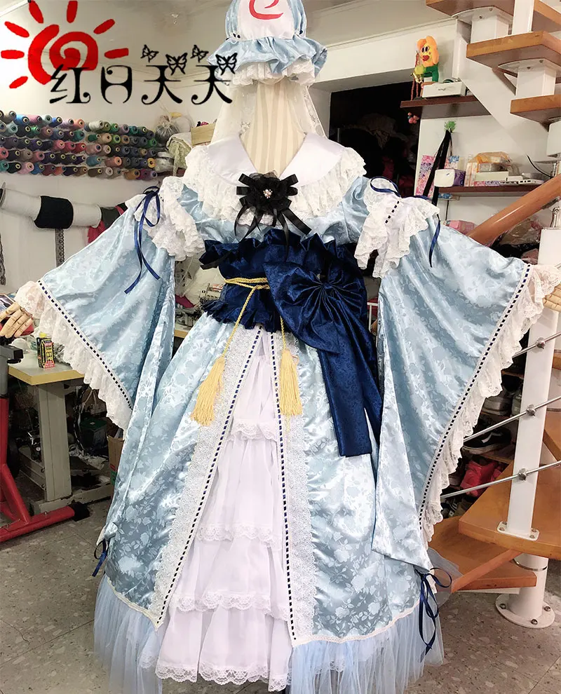 Высококачественный костюм для косплея из аниме проект Touhou Saigyouji Yuyuko платье