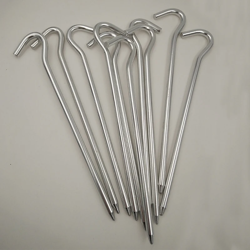 YOUGLE 10 Pcs/Lot 18cm Aluminum Tent Pegs Round Stake Alloy Silver Hiking Camping Outdoor Nails Accessories | Спорт и развлечения